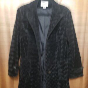 Vintage 2000s Plush Textured Coat | Feminine Tailored Fit | Size L